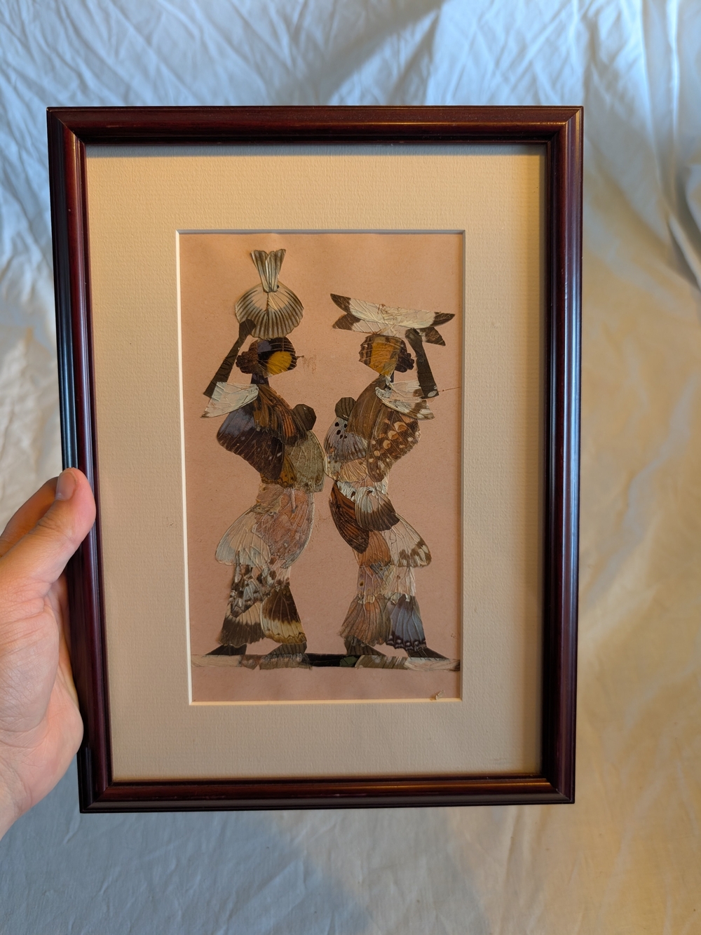 2/80$ Vintage butterfly Wings Mosaic Wall Art in Brown and Cream